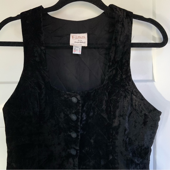 Vintage 1990s Velvet Vest Fariri by Joseph Ribkoff Size 8 - Picture 4 of 10